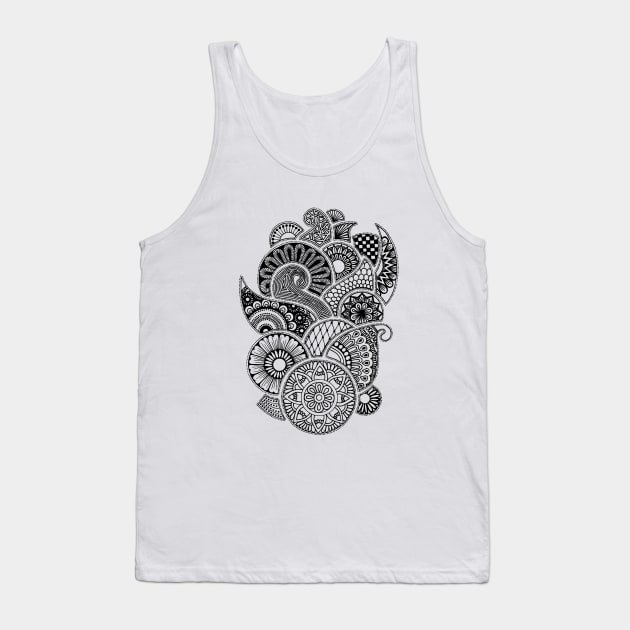 Abstract Mandala design (black on white) Tank Top by calenbundalas